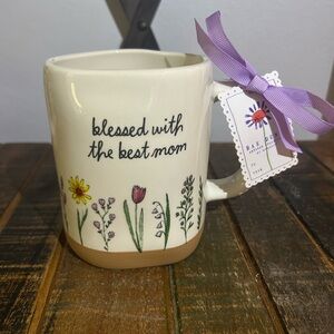 Rae Dunn BLESSED WITH THE BEST MOM Floral Mug Farmhouse Mother’s Day NEW